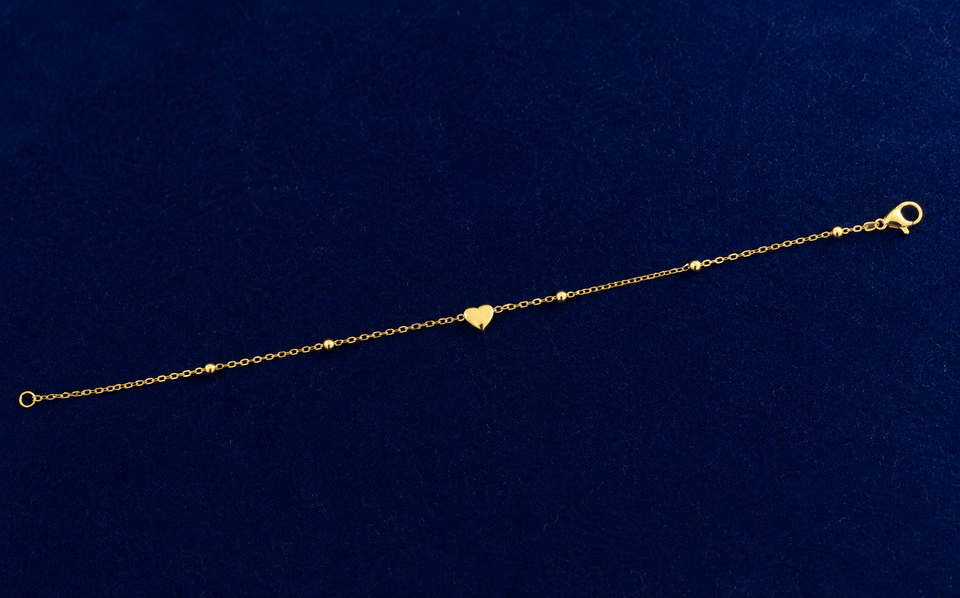 Golden Heart Charm Bracelet