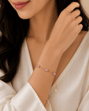 Blush Pink Crystal Station Bracelet