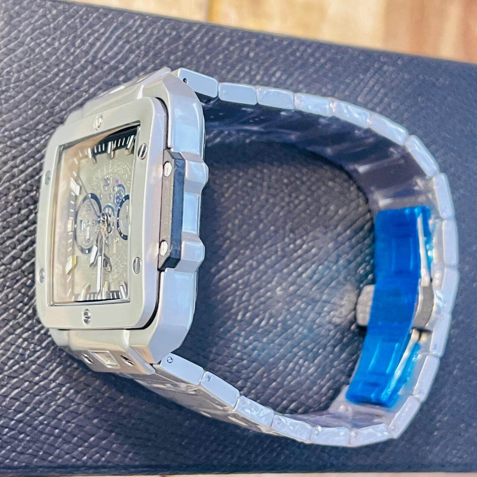 Elite Square Skeleton Luxury Watch – Premium Stainless Steel Men's Timepiece