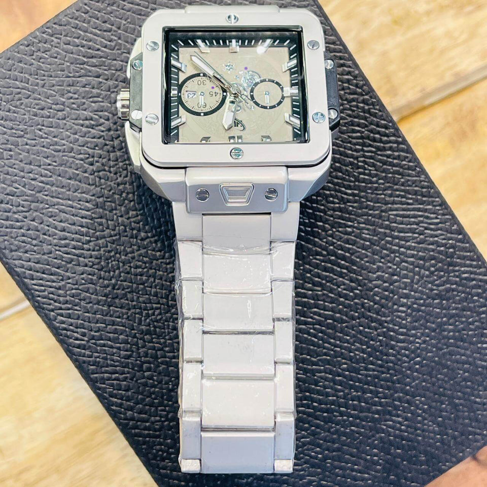 Elite Square Skeleton Luxury Watch – Premium Stainless Steel Men's Timepiece