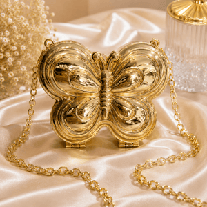 Golden Butterfly Luxe Crossbody Clutch