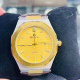 GUSALAI Golden Dial Premium Leather Strap Watch