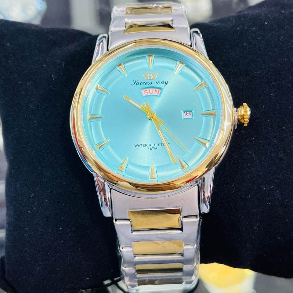 Success Way Aqua Dial Two-Tone Luxury Watch