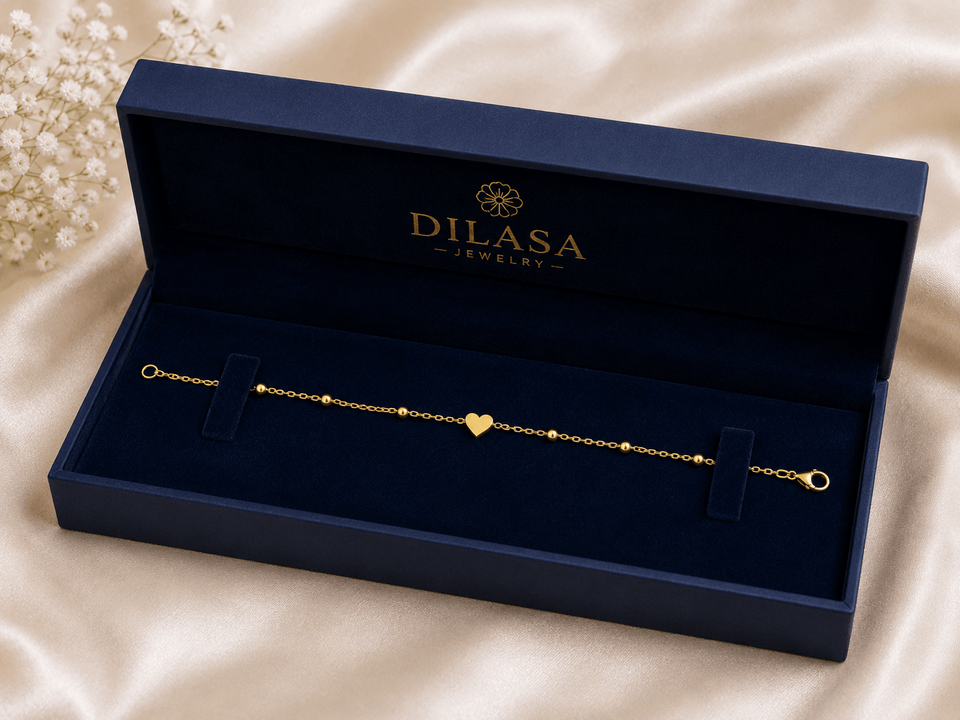 Golden Heart Charm Bracelet