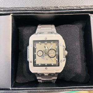 Elite Square Skeleton Luxury Watch – Premium Stainless Steel Men's Timepiece