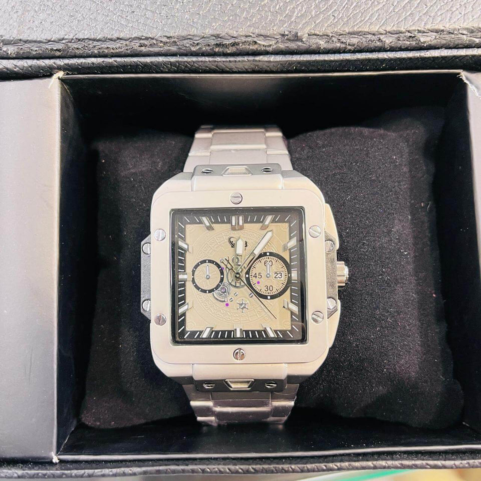 Elite Square Skeleton Luxury Watch – Premium Stainless Steel Men's Timepiece