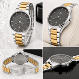 XENLEX Premium Two-Tone Stainless Steel Men's Watch – Gray Textured Dial
