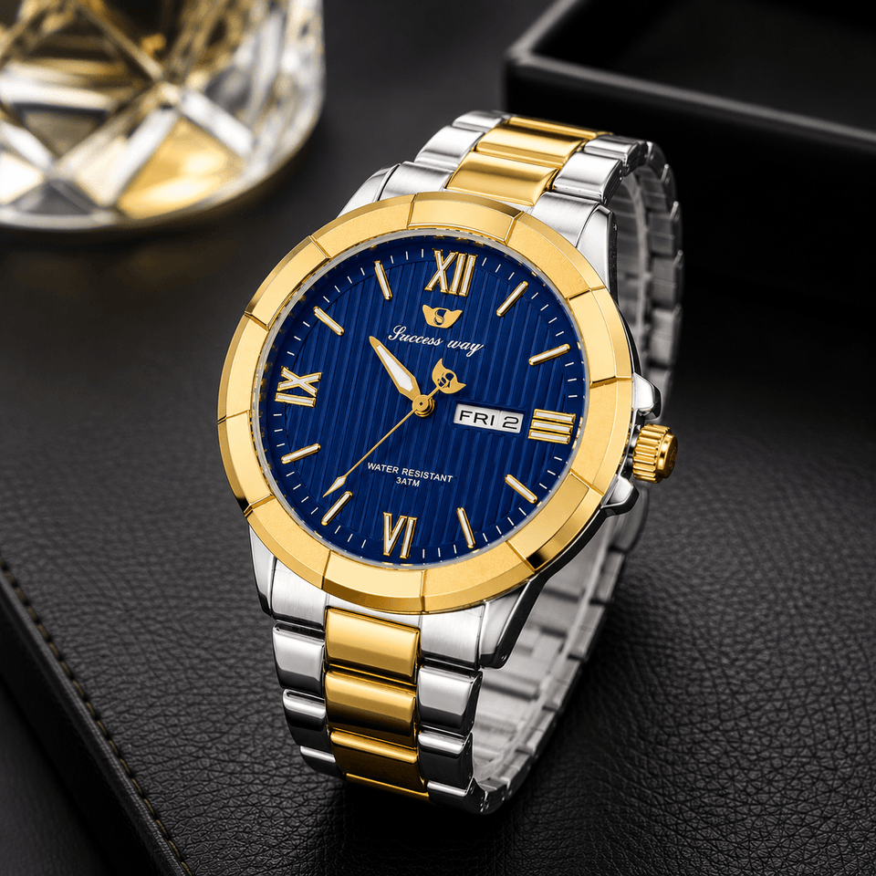Success Way Royal Blue Dial Luxury Watch – Two Tone Stainless Steel