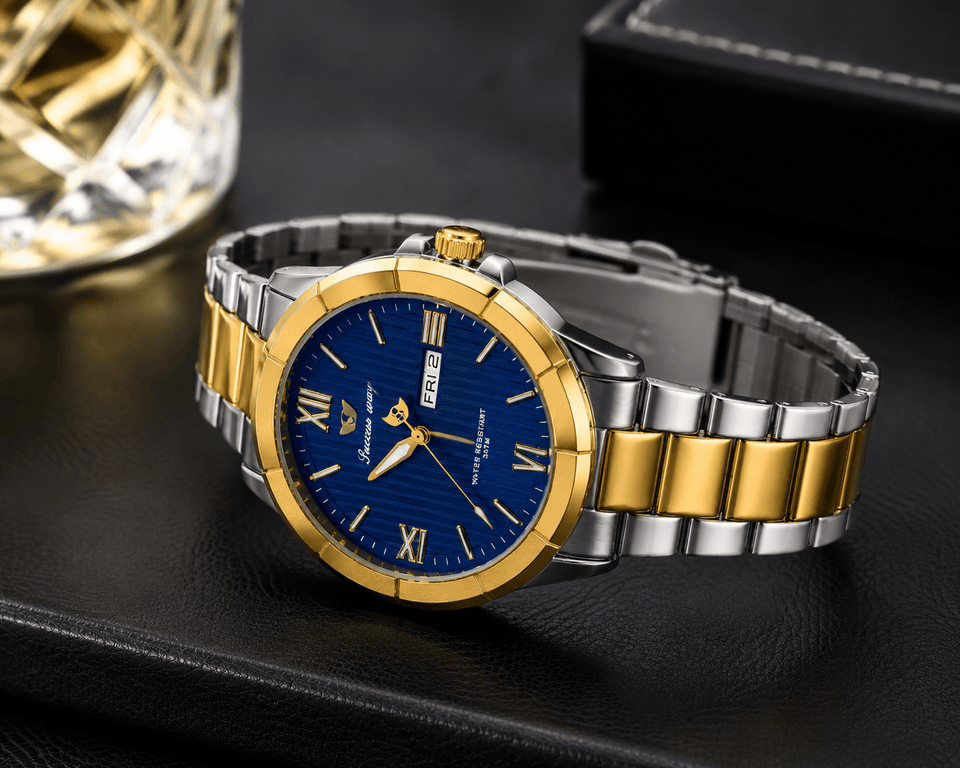 Success Way Royal Blue Dial Luxury Watch – Two Tone Stainless Steel