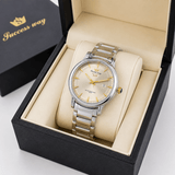 Success Way Classic Silver Men's Watch – Stainless Steel Bracelet
