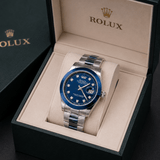 Rolux Blue Diamond Luxury Watch – Premium Stainless Steel Men's Timepiece