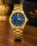 Success Way Gold Blue Dial Luxury Watch – Premium Stainless Steel Men's Watch
