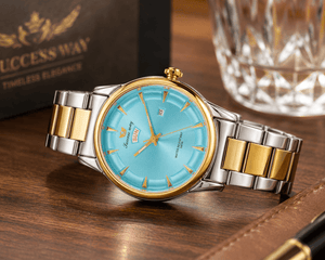 Success Way Aqua Dial Two-Tone Luxury Watch