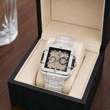 Elite Square Skeleton Luxury Watch – Premium Stainless Steel Men's Timepiece