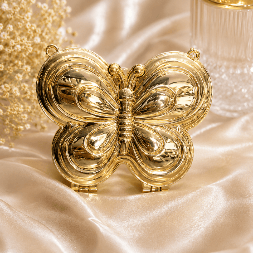 Golden Butterfly Luxe Crossbody Clutch