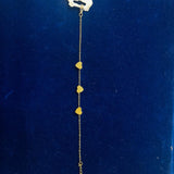 Golden Triple Heart Charm Bracelet