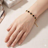 Midnight Clover Charm Bracelet