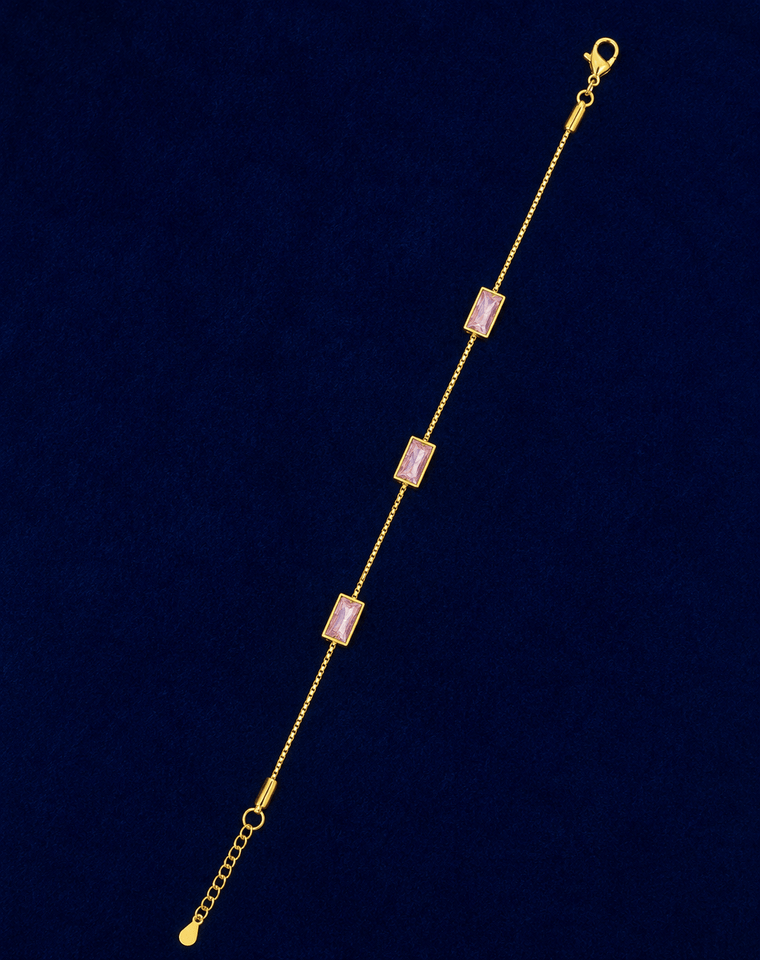 Blush Pink Crystal Station Bracelet
