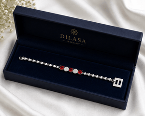 Ruby Crystal Charm Bracelet