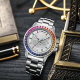 X-GEAR Rainbow Crystal Luxury Stainless Steel Watch – Limited Edition