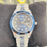 Rolux Blue Diamond Luxury Watch – Premium Stainless Steel Men's Timepiece