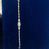 Silver Floral Crystal Bracelet – Premium Flower Charm Jewelry