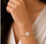 Golden Clover Multi-Layer Chain Bracelet
