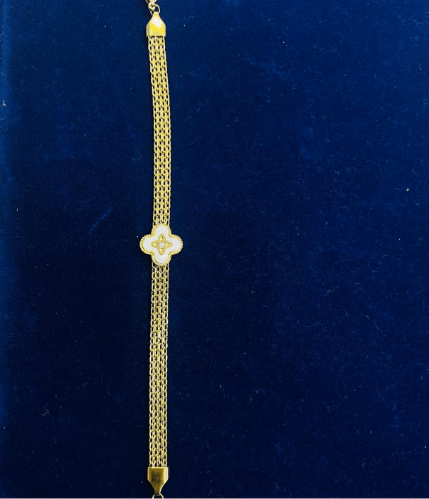 Golden Clover Multi-Layer Chain Bracelet