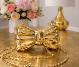 Golden Bow Luxe Evening Clutch