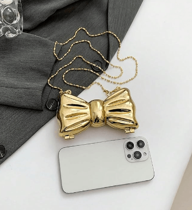 Golden Bow Luxe Evening Clutch