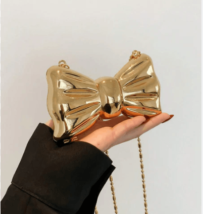 Golden Bow Luxe Evening Clutch