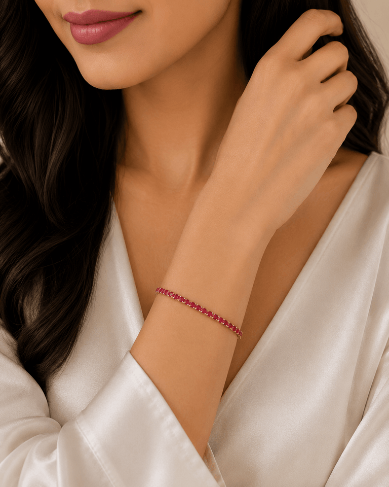 Ruby Elegance Tennis Bracelet