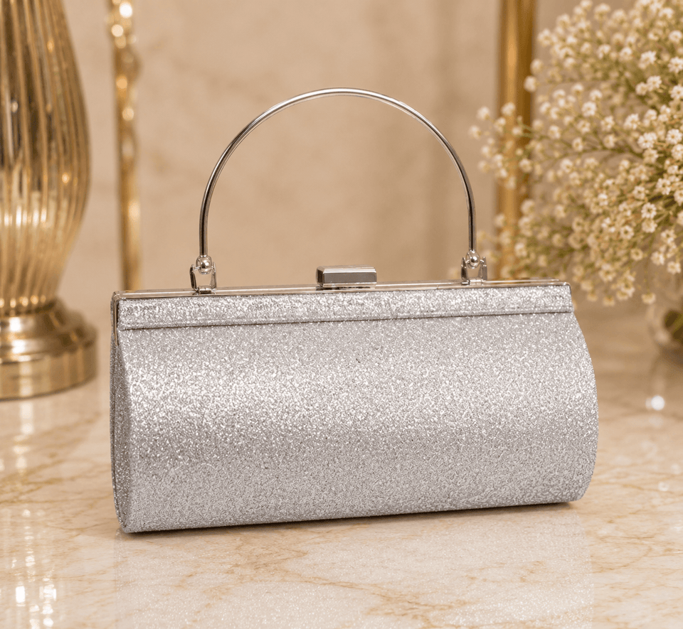 Silver Stardust Evening Clutch